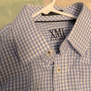 Men’s blue gingham XMI 16 1/2 31-32 shirt